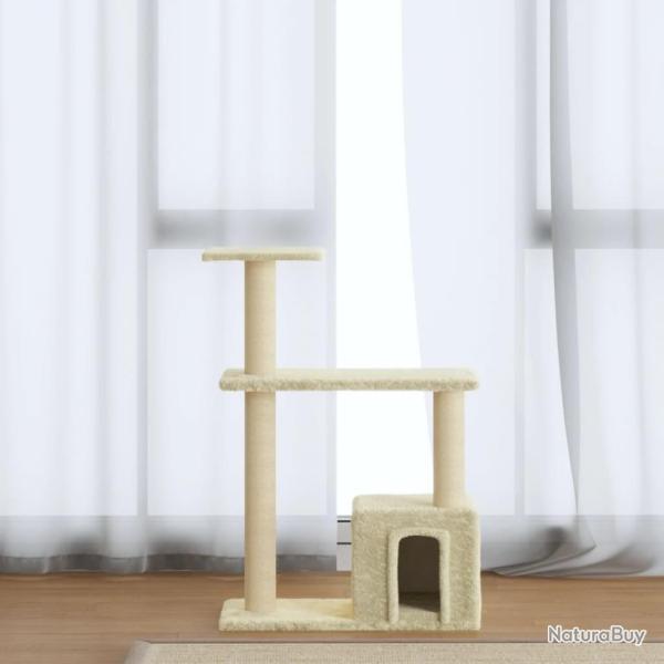 Arbre  chat avec griffoirs en sisal Crme 70 cm alsavelo