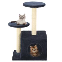 Arbre &agrave; chat avec griffoirs en sisal 60cm Bleu fonc&eacute;