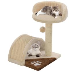 Arbre &agrave; chat avec griffoir en sisal 40 cm Beige et Marron