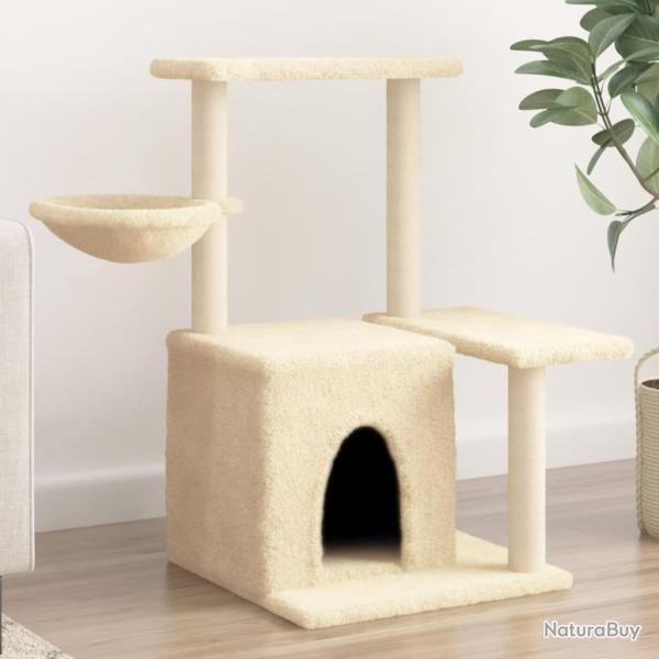 Arbre  chat avec griffoirs en sisal Crme 83 cm alsavelo