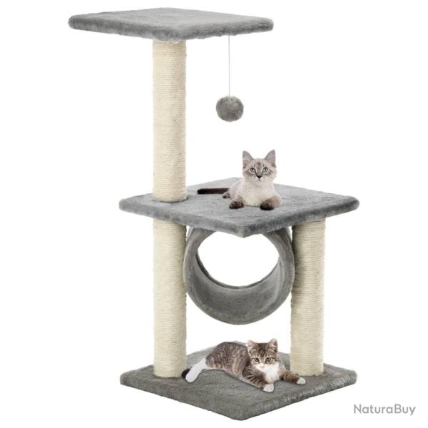 Arbre � chat avec griffoirs en sisal 65 cm Gris