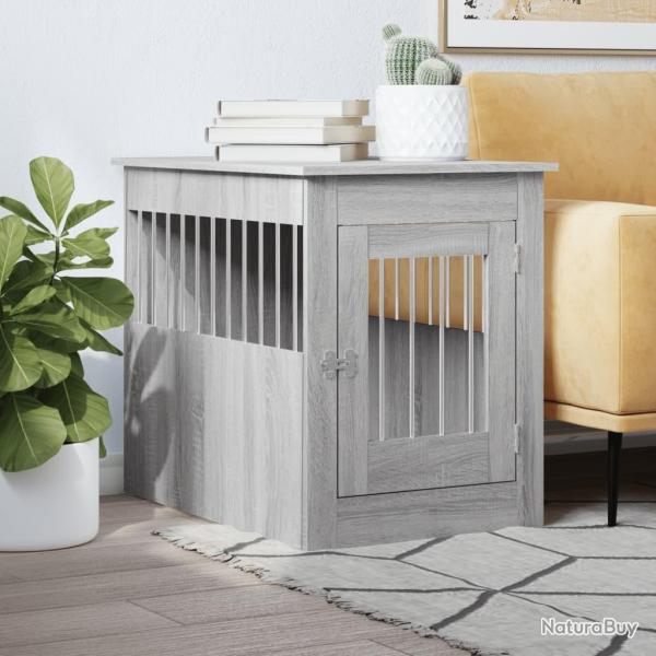 Meuble de cage pour chiens sonoma gris 55x80x68 cm alsavelo