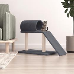 Arbres &agrave; chat avec tunnel et &eacute;chelle gris fonc&eacute; 55,5 cm