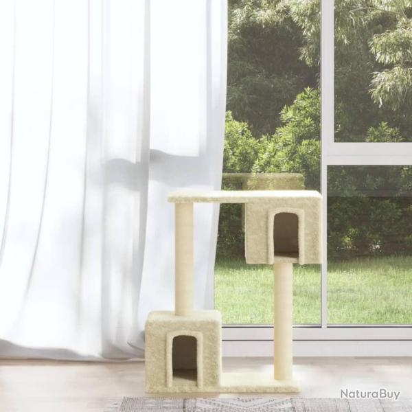 Arbre  chat avec griffoirs en sisal Crme 60 cm alsavelo