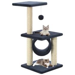 Arbre &agrave; chat avec griffoirs en sisal 65 cm Bleu fonc&eacute;