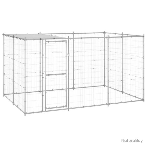 Chenil ext�rieur Acier galvanis� avec toit 7,26 m�