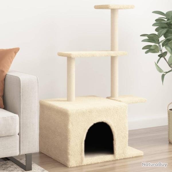 Arbre � chat avec griffoirs en sisal cr�me 110 cm alsavelo