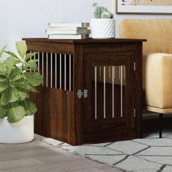 Meuble de cage pour chiens ch&ecirc;ne marron 55x75x65 cm