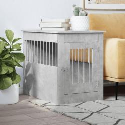 Meuble de cage pour chiens gris b&eacute;ton 55x80x68 cm
