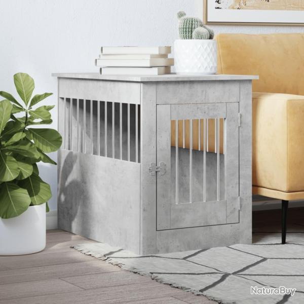 Meuble de cage pour chiens gris b�ton 55x80x68 cm alsavelo