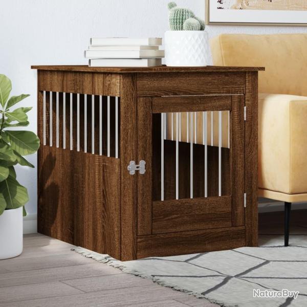 Meuble de cage pour chiens ch�ne marron 64,5x80x71 cm