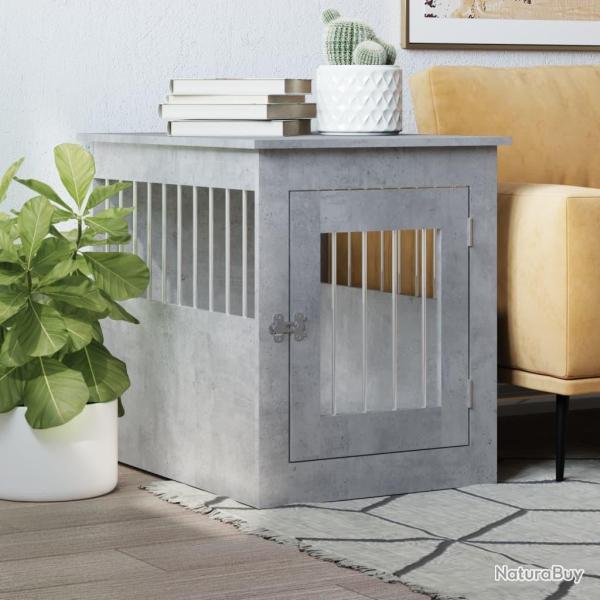 Meuble de cage pour chiens gris b�ton 55x75x65 cm
