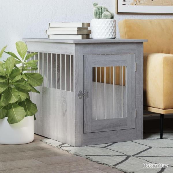 Meuble de cage pour chiens sonoma gris 55x75x65 cm alsavelo