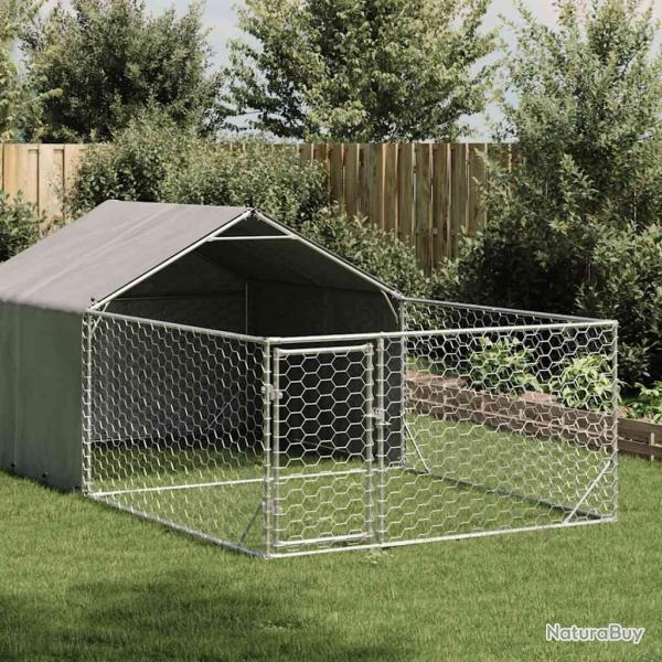 Niche d'ext�rieur pour chien enclos 7x2x1,5 m acier galvanis� alsavelo
