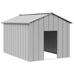 Niche pour chien avec toit noir 113x153x101 cm acier galvanis&eacute;