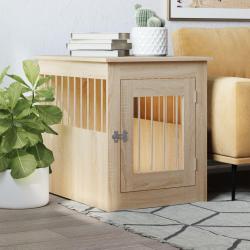 Meuble de cage pour chiens ch&ecirc;ne sonoma 55x75x65 cm