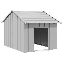 Niche pour chien avec toit noir 83x130x85 cm acier galvanis&eacute;