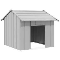 Niche pour chien avec toit noir 85x107x81 cm acier galvanis&eacute;