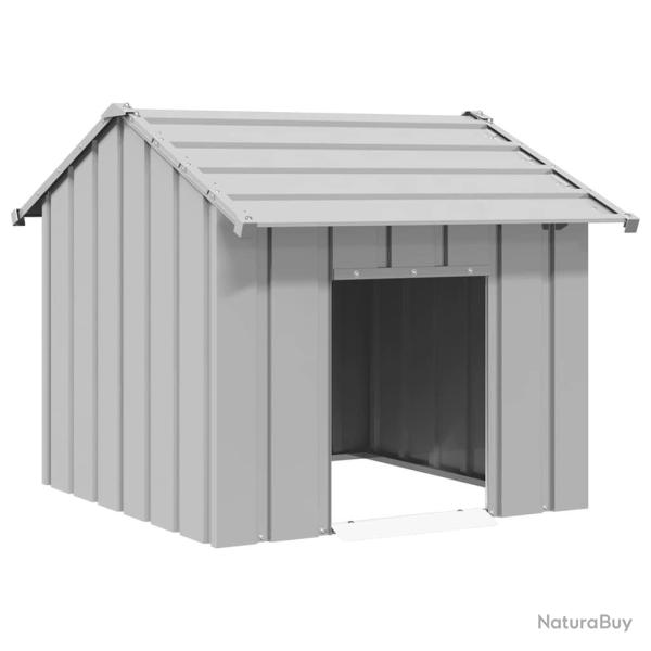 Niche pour chien avec toit noir 85x107x81 cm acier galvanis�