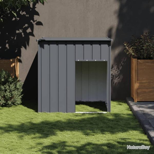 Niche pour chien avec toit anthracite acier galvanis�
