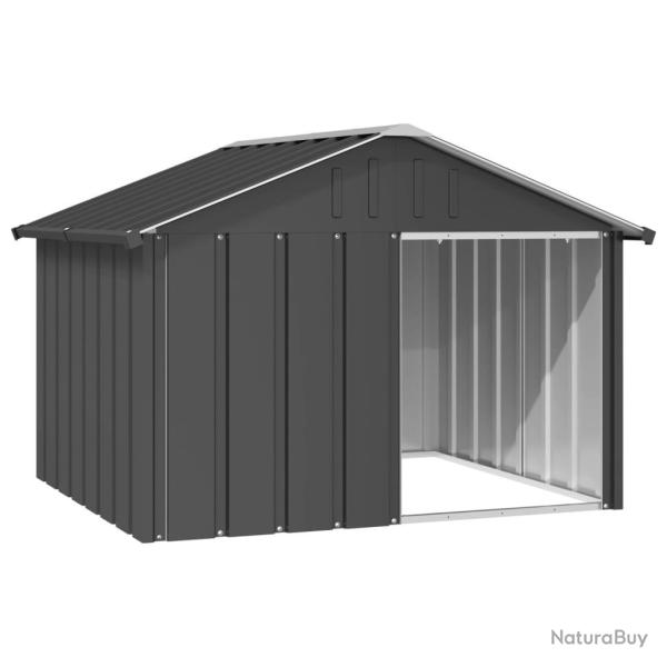 Niche pour chien Anthracite 116,5x103x81,5 cm Acier galvanis�
