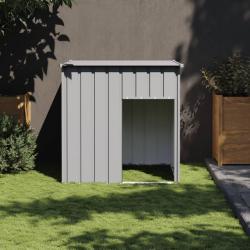 Niche pour chien avec toit gris clair acier galvanis&eacute;