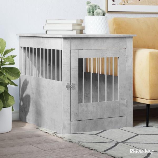 Meuble de cage pour chiens gris bton 64,5x80x71 cm alsavelo