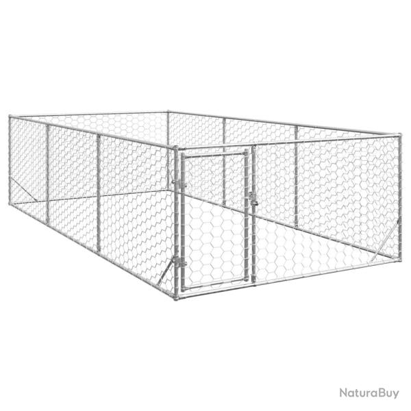 Chenil d'ext�rieur pour chiens porte 2x4x1 m acier galvanis�