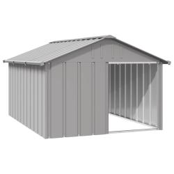 Niche pour chien Gris 116,5x153x81,5 cm Acier galvanis&eacute;