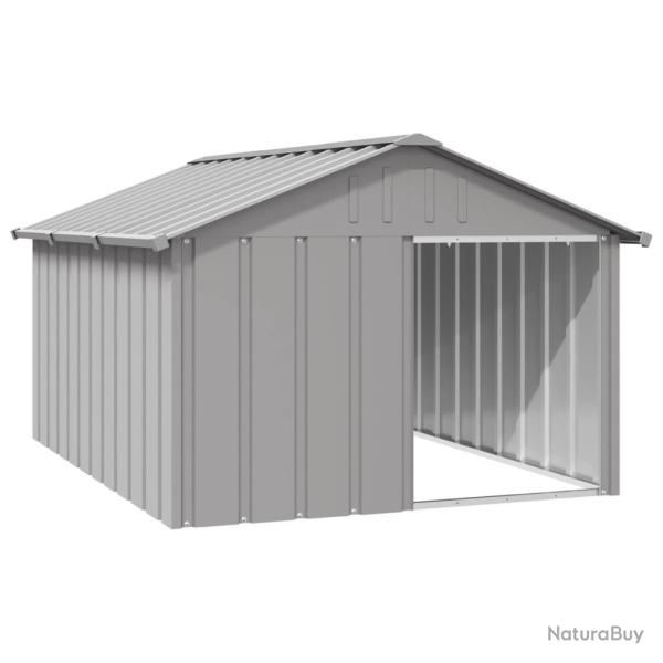 Niche pour chien Gris 116,5x153x81,5 cm Acier galvanis�