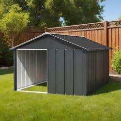 Niche pour chien Anthracite 116,5x153x81,5 cm Acier galvanis&eacute;