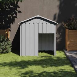Niche pour chien avec toit gris clair acier galvanis&eacute;