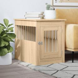 Meuble de cage pour chiens ch&ecirc;ne sonoma 55x80x68 cm alsavelo