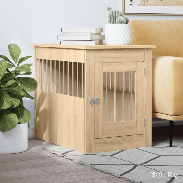 Meuble de cage pour chiens chne sonoma 55x80x68 cm alsavelo