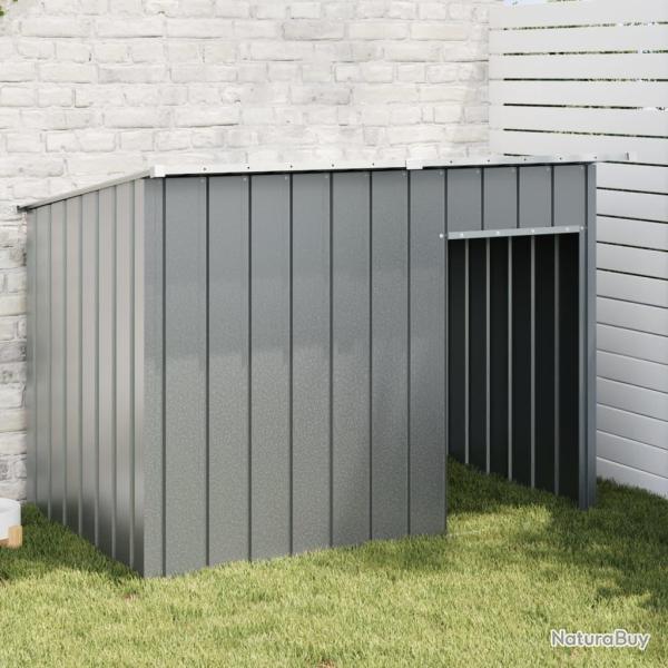 Niche pour chien avec toit anthracite acier galvanis alsavelo
