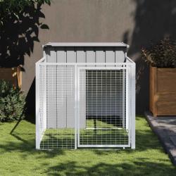 Niche pour chien avec cour gris clair 110x201x110 cm alsavelo