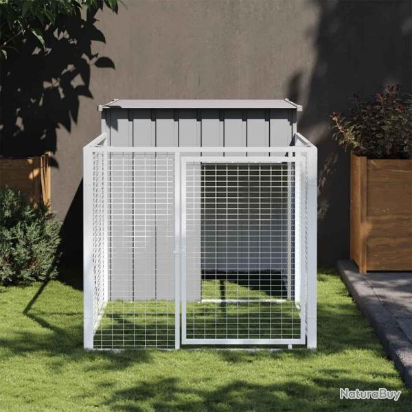 Niche pour chien avec cour gris clair 110x201x110 cm alsavelo