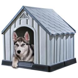 Niche pour chiens Gris 92x87x91 cm Plastique alsavelo