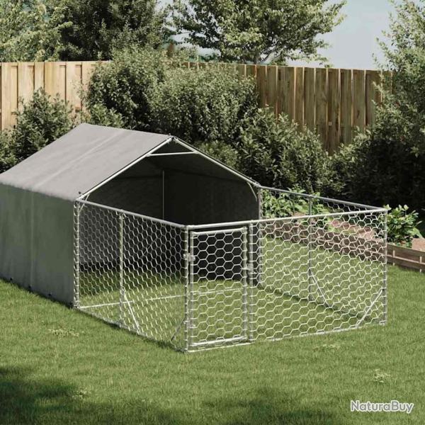 Niche d'ext�rieur pour chien enclos 4x2x1,5 m acier galvanis�