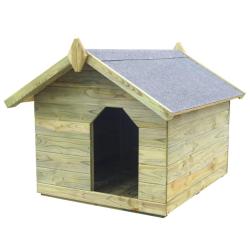 Niche de jardin avec toit ouvrant en bois de pin impr&eacute;gn&eacute;