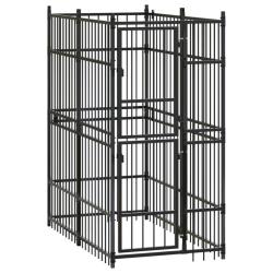 Chenil d'ext&eacute;rieur pour chiens Acier 1,84 m&sup2;