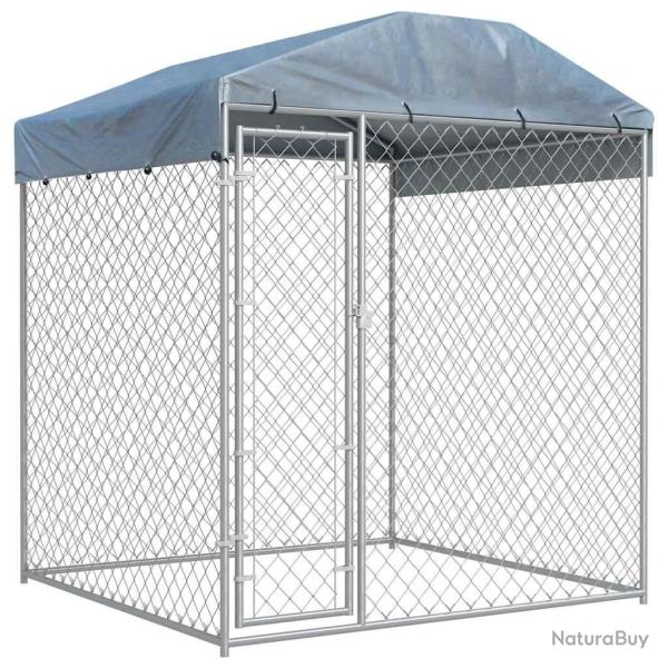 Chenil d'ext�rieur avec toit pour chiens 193x193x225 cm