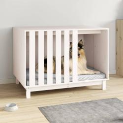 Niche pour chien Blanc 100x70x72 cm Bois de pin massif alsavelo