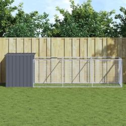 Niche pour chien avec cour anthracite 110x405x110 cm