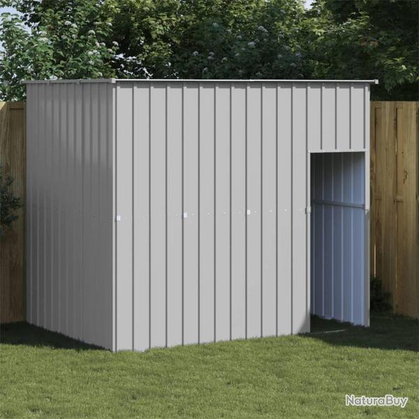 Niche pour chien avec toit gris clair acier galvanis alsavelo