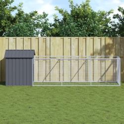 Niche pour chien avec toit anthracite acier galvanis&eacute;
