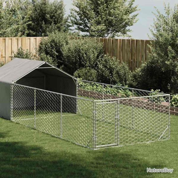 Niche d'ext�rieur pour chien enclos 6x2x1,5 m acier galvanis� alsavelo