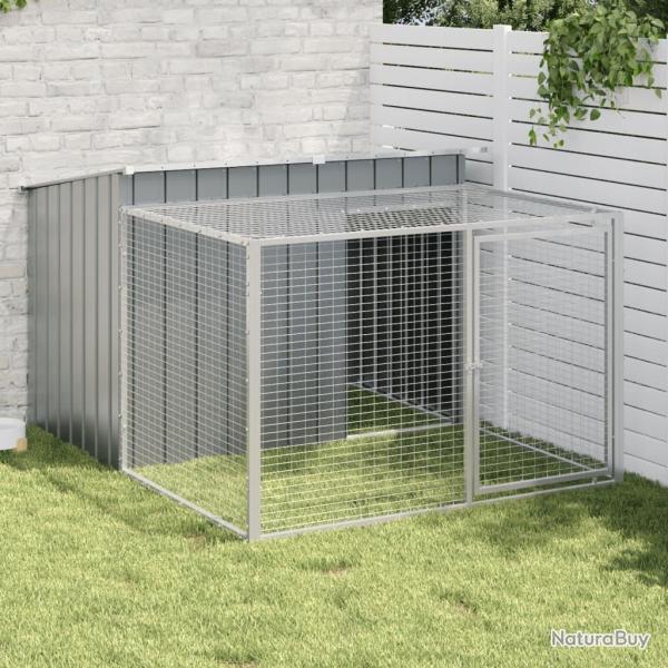 Niche pour chien avec cour anthracite 153x194x110 cm alsavelo