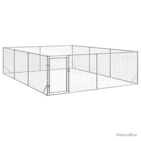 Chenil d'ext�rieur pour chiens porte 3x4x1 m acier galvanis�