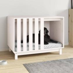 Niche pour chien Blanc 90x60x67 cm Bois de pin massif alsavelo